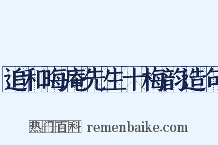 追和晦庵先生十梅韵造句是什么意思的图片